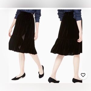 Kate Spade Black Asymmetrical Velvet Skirt